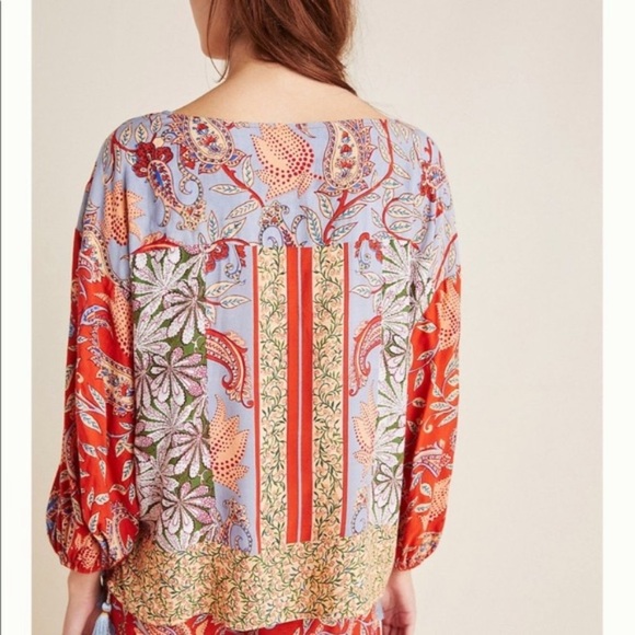 Anthropologie Sonrisa Paisley Floral Blouse Size XS - Picture 2 of 10